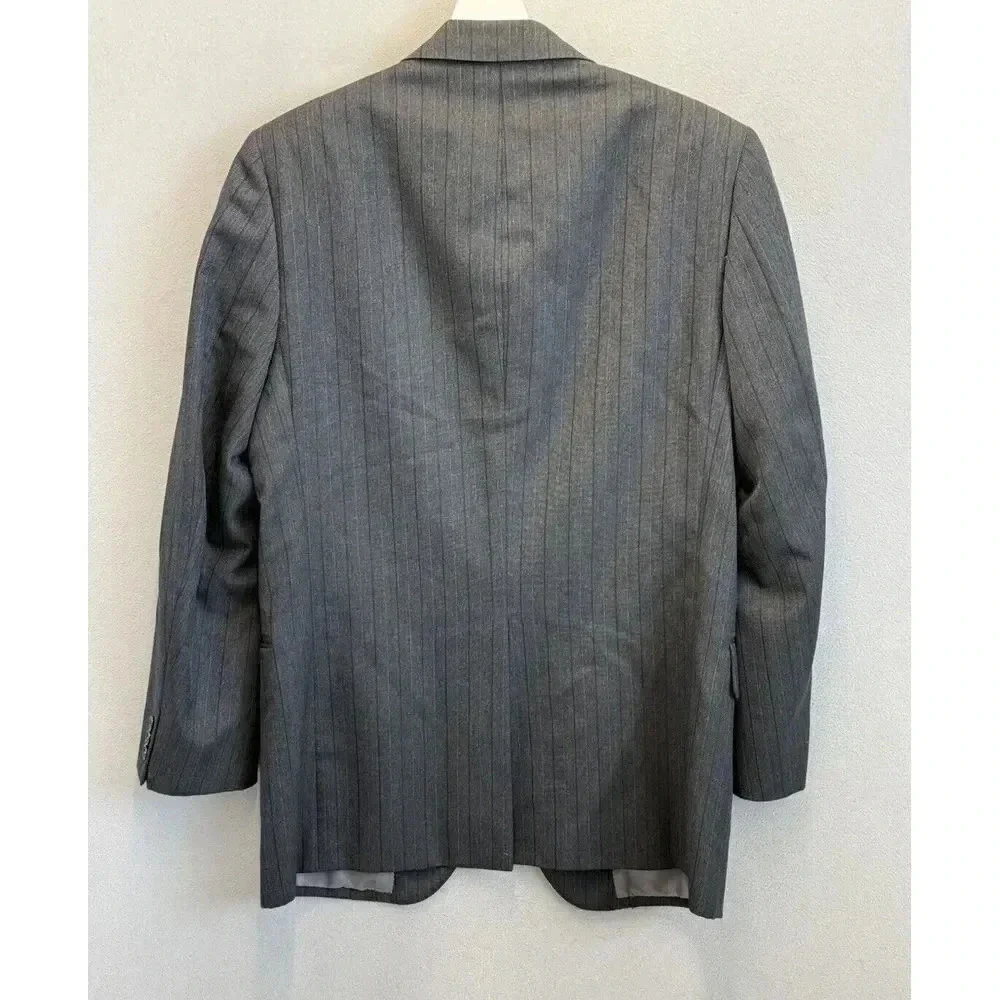 Vintage‎ Verticale Men's Sz 40R Black Pinstripe 100% Pure Wool Blazer